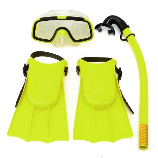 Junior Children Snorkeling Set Diving Mask Goggles Flippers Scuba Swimming Diving Kids Set