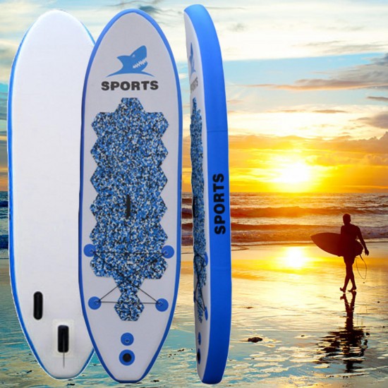 116x29.9x5.9 Inch PVC Inflatable Boat Stand Up Surfboard Pad Surfing Board with Pump Kit