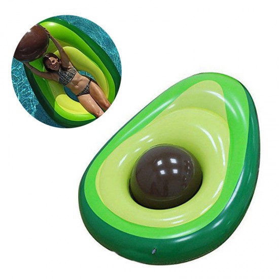 165 x 163cm Inflatable Boat Avocado Float Beach Ball Summer Lounger Water Equipment