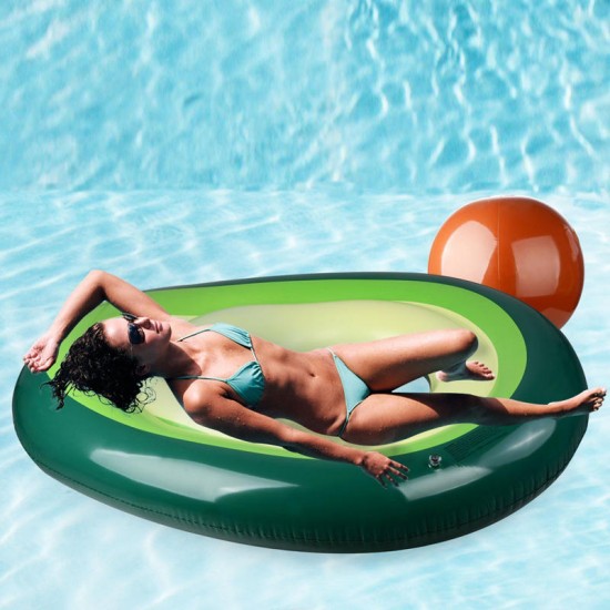 165 x 163cm Inflatable Boat Avocado Float Beach Ball Summer Lounger Water Equipment