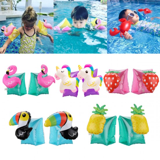 1 Pair Kids Summer Inflatable Safety Swimming Ring Arm Bands Cartoon Water Float