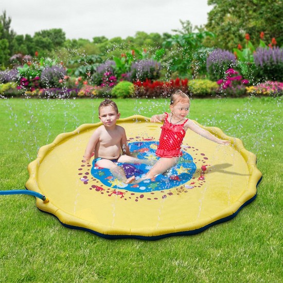 170CM Outdoor Inflatable Sprinkle Splash Mat Toddler Baby Kid Garden Water Spray Toys Play Pool