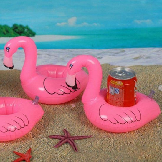 Flamingo Drink Can Inflatable Swimming Pool Beach Bathing Can Holder