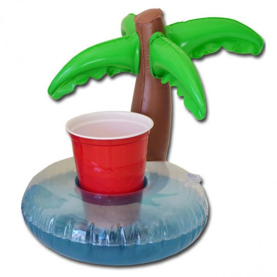 IPRee™ Inflatable Mini Cute Plamtrees Drink Can Holder Floating Swimming Pool Bath Beach Water Toys