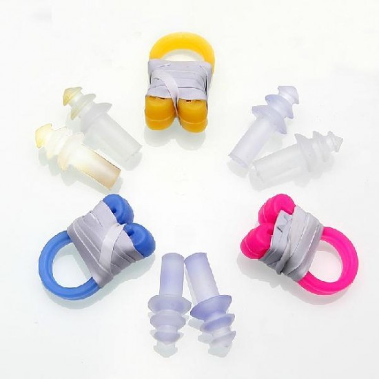 PVC Waterproof Swimming Nose Clip Ear Plugs Swimming Equipment 9*24mm