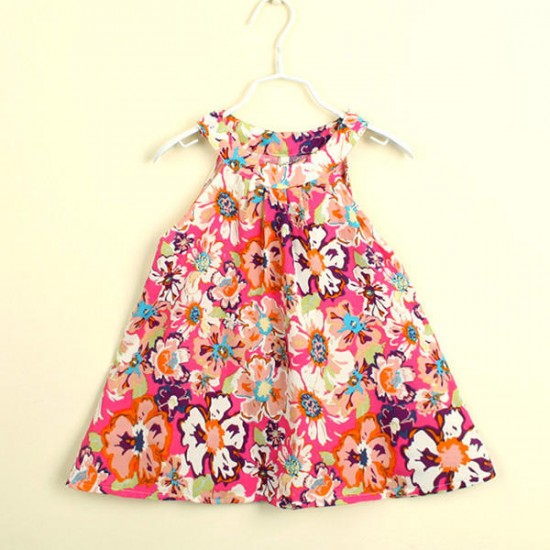 2015 Hot Baby Kids Girls Toddler Party Summer Jumper Skirt Bottega Veneta Floral Dress