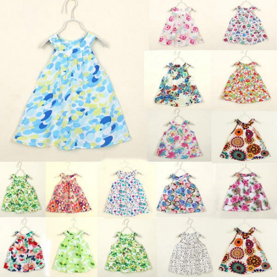 2015 Hot Baby Kids Girls Toddler Party Summer Jumper Skirt Bottega Veneta Floral Dress