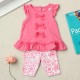 2PCS Baby Kids Girls Summer Drape Cropped Trousers Outfits Sets