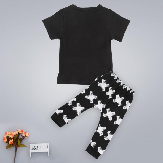 2Pcs New Toddler Baby Boys Fox T-shirts Long Pants Leggings Outfits Clothing Set Costume