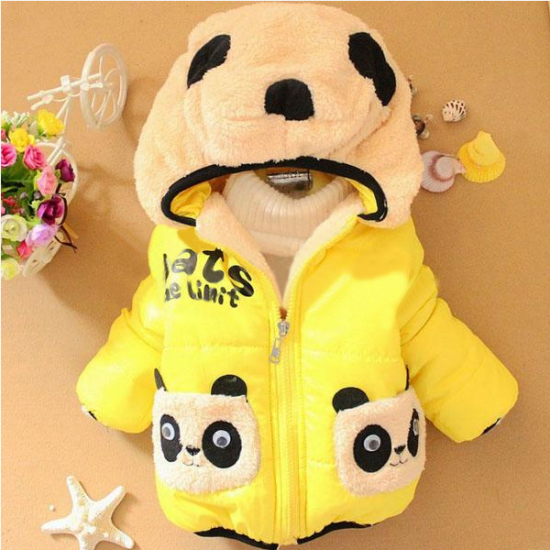 Baby Cartoon Panda Hooded Cotton-padded Jackets Outerwear Baby Cartoon Panda Hooded Cotton-padded Jackets Outerwear