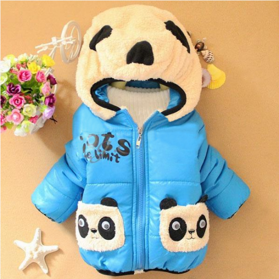 Baby Cartoon Panda Hooded Cotton-padded Jackets Outerwear