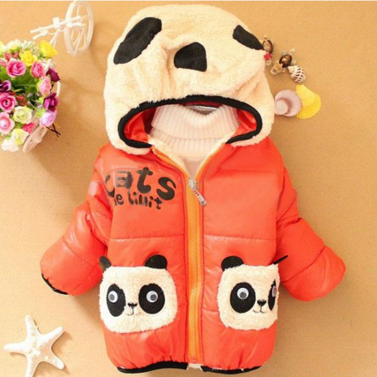 Baby Cartoon Panda Hooded Cotton-padded Jackets Outerwear Baby Cartoon Panda Hooded Cotton-padded Jackets Outerwear