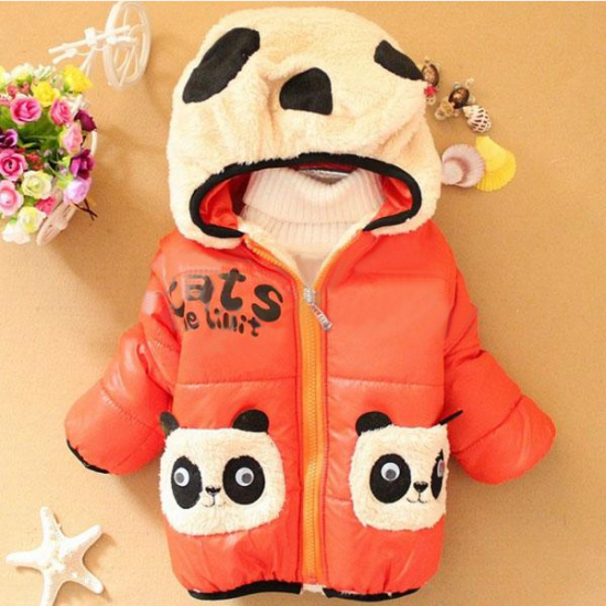 Baby Cartoon Panda Hooded Cotton-padded Jackets Outerwear