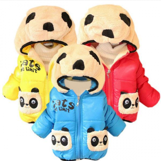 Baby Cartoon Panda Hooded Cotton-padded Jackets Outerwear