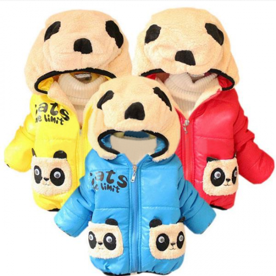 Baby Cartoon Panda Hooded Cotton-padded Jackets Outerwear Baby Cartoon Panda Hooded Cotton-padded Jackets Outerwear
