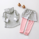 Baby Girls Casual Hooded Long Sleeve Top Pants Sets