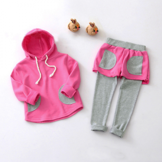 Baby Girls Casual Hooded Long Sleeve Top Pants Sets Baby Girls Casual Hooded Long Sleeve Top Pants Sets