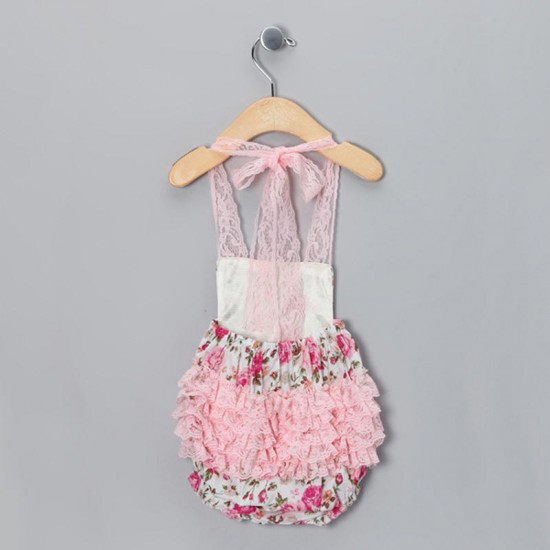 Baby Kids Girls Romper Toddlers Short Lace Flower Sets Sunsuit Outfit