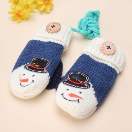 Christmas Winter Kids Girl Baby Knitted Warm Mittens Xmas Ski Gloves Xmas Gift