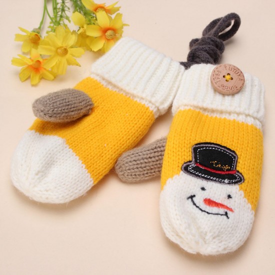 Christmas Winter Kids Girl Baby Knitted Warm Mittens Xmas Ski Gloves Xmas Gift