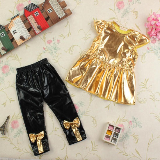 Fashion Cute Baby Girls Party Tops+Pants Suit