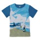 2015 New Little Maven Blue Sky Sea Baby Children Boy Cotton Short Sleeve T-shirt Top