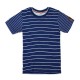 2015 New Little Maven Blue White Stripe Baby Children Boy Cotton Short Sleeve T-shirt