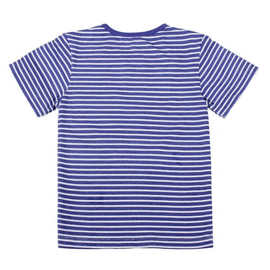 2015 New Little Maven Light Blue Stripe Crayon Baby Children Boy Cotton Short Sleeve