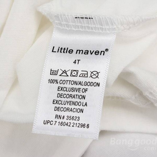 2015 New Little Maven Lovely Dinosaur Baby Children Boy Cotton Short Sleeve T-shirt Top