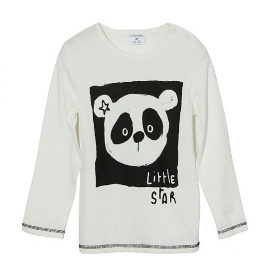 2015 New Little Maven Lovely Panda Baby Children Boy Cotton Long Sleeve Top