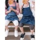 Children Gardening Cooking Cotton Linen Aprons Denim Dress with Pockets