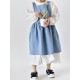 Children Girls Japanese Style Gardening Cooking Cotton Linen Aprons Dress with Pockets