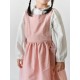 Children Girls Japanese Style Gardening Cooking Cotton Linen Aprons Dress with Pockets