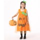 Halloween Kid Girls Pumpkin Fancy Dress Costume with Headwear