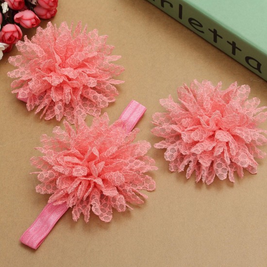 3pcs a Set Lace Flower Hair Band Soft Elastic Wear Accessories Barefoot Art Feet Baby Girls Headbrand 3pcs a Set Lace Flower Hair Band Soft Elastic Wear Accessories Barefoot Art Feet Baby Girls Headbrand