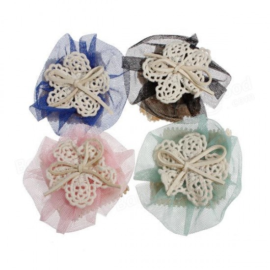 4 Colors Baby Headbrand Soft Cotton Elastic Flower Headdress