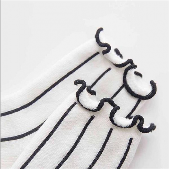 5 Pairs Kids Cotton Thickened Socks Lace Terry Crew Vertical Stripes Boneless Socks 5 Pairs Kids Cotton Thickened Socks Lace Terry Crew Vertical Stripes Boneless Socks