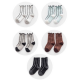 5 Pairs Kids Cotton Thickened Socks Lace Terry Crew Vertical Stripes Boneless Socks