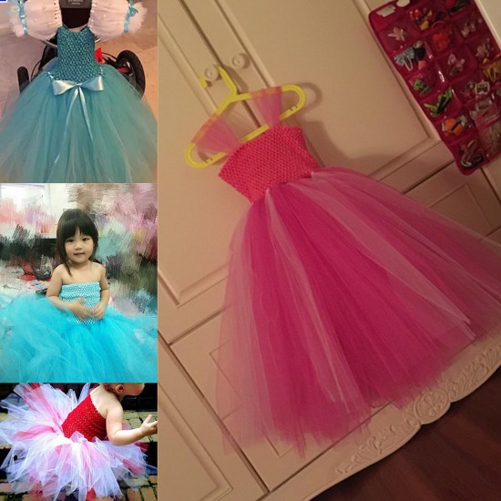 9 inch Children Girls Crochet Tube Top Elastic Waistband Head Hair Band DIY Girls Tutu Fluffy Skirt Wrap Chest