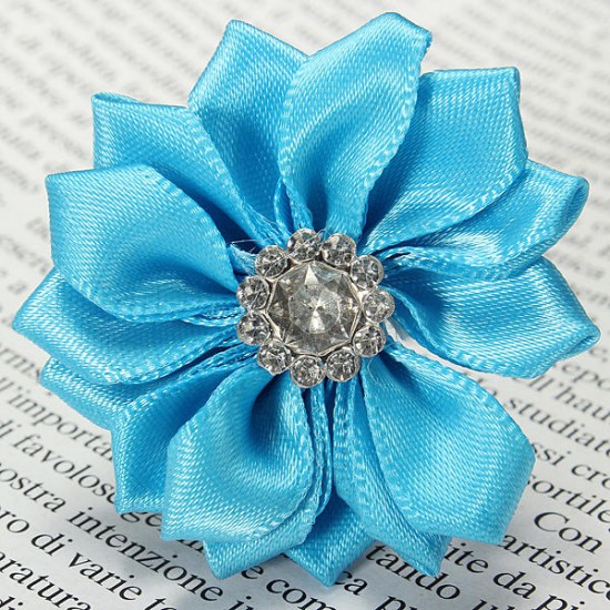Baby Girls Satin Ribbon Polygonal Flowers Diamond Accessories
