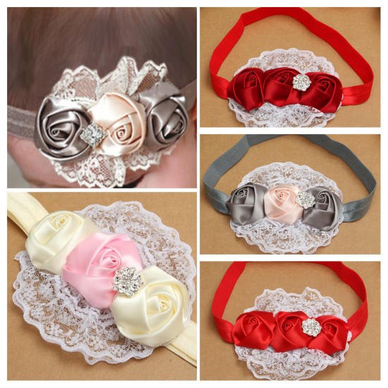 Cute Toddler Girls Baby Kids Rose Flower Hair Band Headbrand Headwear Accessories