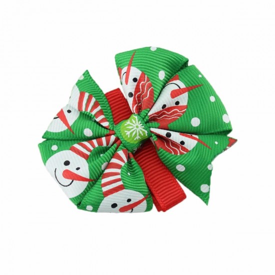 Kid Baby Bow Grosgrain Ribbon Hair Clip Headbrand Bow Christmas Santa Snow Princess Accessories Gift
