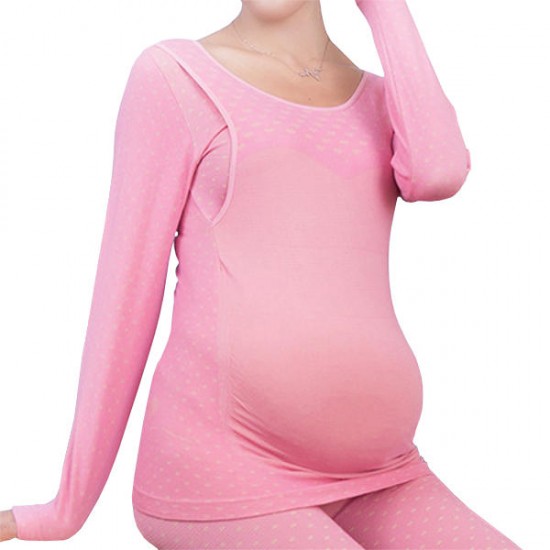 Cotton Warm Long Sleeve Breastfeeding Pregnant Women Lingerie Sets