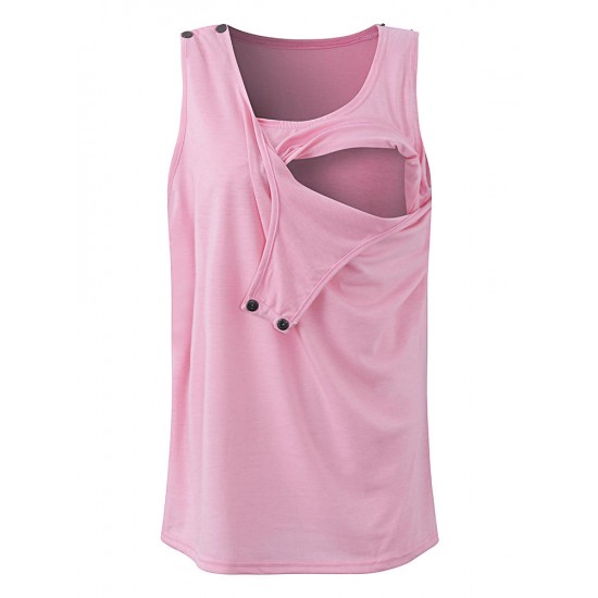 Casual Sleeveless Maternity Clothes Nursing Tops For Pregnant Women Breastfeeding