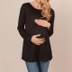 M-5XL Pregnant Women Maternity Tops Solid Loose Tunic Long Sleeve Basic Blouses