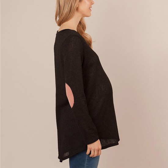 M-5XL Pregnant Women Maternity Tops Solid Loose Tunic Long Sleeve Basic Blouses