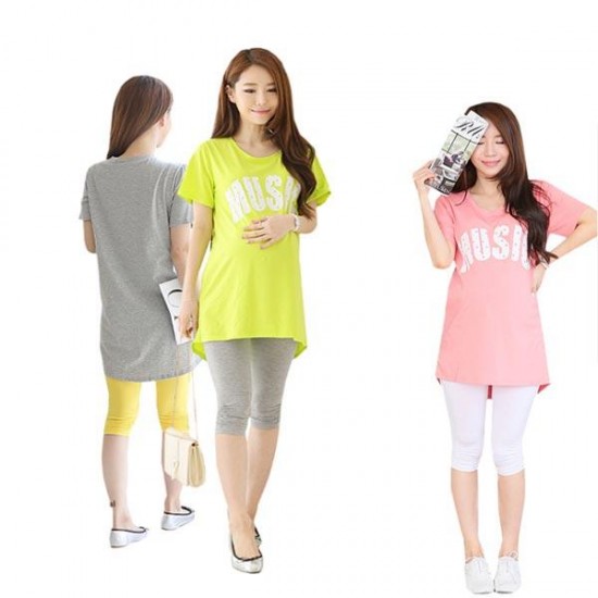 Maternity Clothes Fashion Summer Loose Big Yards Short Sleeve Shirt