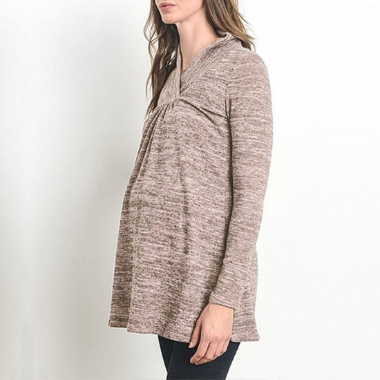 Pregnant Women Tops Long Sleeve Loose Maternity Blouse