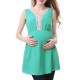 Sleeveless Lace V-neck Maternity Blouse