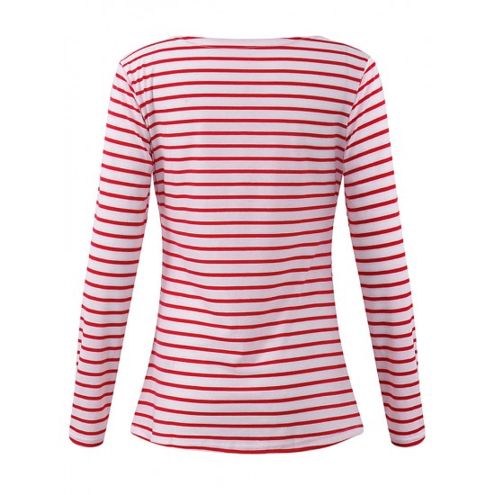 Striped Pattern Long Sleeve Nursing Tops Breast feeding Clothes Tees For Pregnant Women Maternity